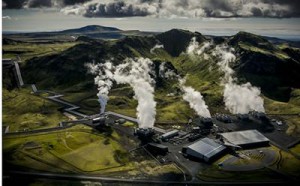 Air photograph of Reykjavik Energy?s Hellisheidi geothermal power plant.